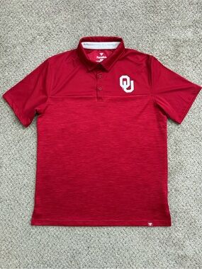 University of Oklahoma OU Men’s Crimson Red Polo Size Large